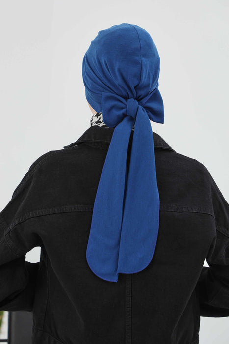 Stylish Winter Turban Bonnet with Back-Tie Belt, Soft Ribbed Polyviscose Headwrap for Cold Seasons, Warm Back-Tie Instant Turban,B-31RB