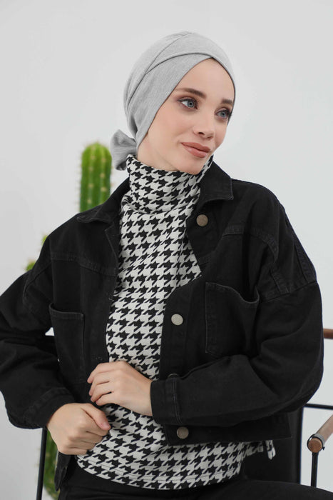 Stylish Winter Turban Bonnet with Back-Tie Belt, Soft Ribbed Polyviscose Headwrap for Cold Seasons, Warm Back-Tie Instant Turban,B-31RB