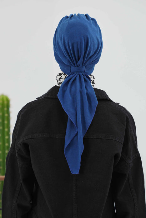 Women's Adjustable Ribbed Turban Bonnet with Long Tail, Instant Winter Turban Bonnet with Tie-Back Tail, Fashionable Women Hijab,B-49RB