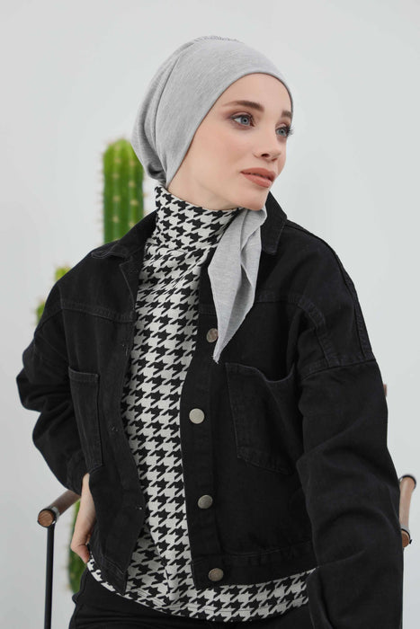 Women's Adjustable Ribbed Turban Bonnet with Long Tail, Instant Winter Turban Bonnet with Tie-Back Tail, Fashionable Women Hijab,B-49RB