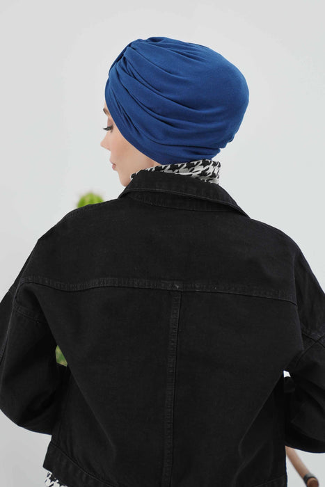 Gemütlicher, gerippter Winterturban aus Stretchmaterial für Krebspatientinnen, leicht zu tragender Instant-Turban-Hijab, weiches Chemo-Kopftuch für Frauen, B-68RB