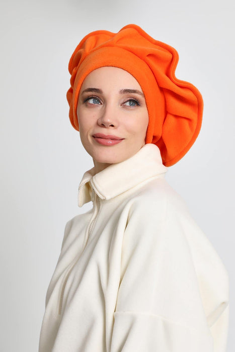 French Artist Style Winter Cap, Chic Fleece Turban Beret, Women's Warm Painter-Style Winter Hat, Elegant Winter Headwear,B-79PL