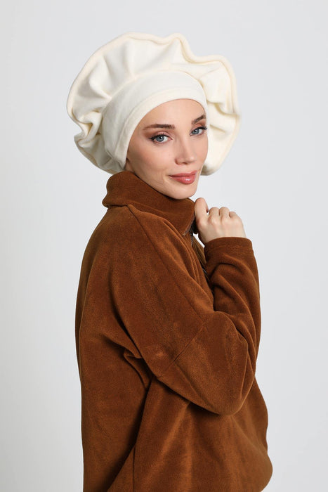 French Artist Style Winter Cap, Chic Fleece Turban Beret, Women's Warm Painter-Style Winter Hat, Elegant Winter Headwear,B-79PL