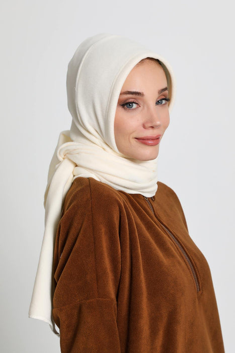 Women's Windproof Fleece Hooded Scarf with Neck Warmer, Cozy Winter Hat and Scarf Combo, All-in-One Winter Wrap,B-85PL