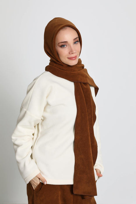 Women's Windproof Fleece Hooded Scarf with Neck Warmer, Cozy Winter Hat and Scarf Combo, All-in-One Winter Wrap,B-85PL