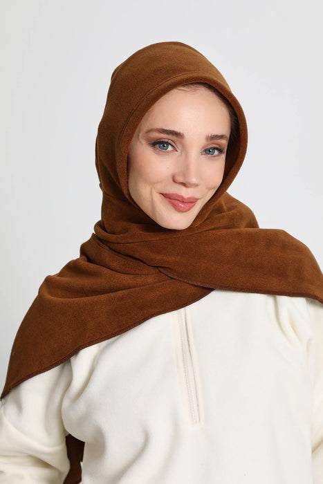 Women's Windproof Fleece Hooded Scarf with Neck Warmer, Cozy Winter Hat and Scarf Combo, All-in-One Winter Wrap,B-85PL