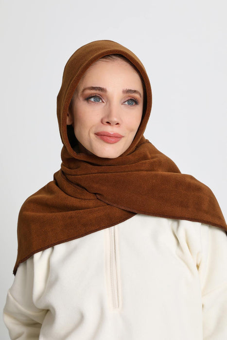 Women's Windproof Fleece Hooded Scarf with Neck Warmer, Cozy Winter Hat and Scarf Combo, All-in-One Winter Wrap,B-85PL