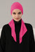 Adjustable Cotton Bandana for Women, Flexible Bandana Headwear, High Quality Full Head Covering Headscarf, Plain Colour Muslim Hijab,B-47 Fuchsia