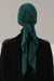 Adjustable Cotton Bandana for Women, Flexible Bandana Headwear, High Quality Full Head Covering Headscarf, Plain Colour Muslim Hijab,B-47 Green