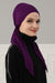 Adjustable Cotton Bandana for Women, Flexible Bandana Headwear, High Quality Full Head Covering Headscarf, Plain Colour Muslim Hijab,B-47 Purple