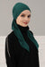 Adjustable Cotton Bandana for Women, Flexible Bandana Headwear, High Quality Full Head Covering Headscarf, Plain Colour Muslim Hijab,B-47 Green