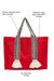 Polyamide Canvas Hand Shoulder Tote Bag with Tassels Casual Daily Bag Large Capacity Shopping Bag,C-15 Red