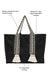 Polyamide Canvas Hand Shoulder Tote Bag with Tassels Casual Daily Bag Large Capacity Shopping Bag,C-15 Black