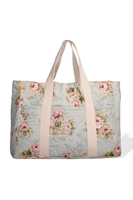 Floral Print Hand Shoulder Cotton Tote Bag Casual Large Capacity Daily Travel Shopping Bag,C-17