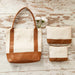 Denim Linen Textured Hand Shoulder Bag for Women Tote Bag Casual Daily Bag Large Capacity,C-3 Light Brown - Ivory