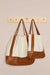 Denim Linen Textured Hand Shoulder Bag for Women Tote Bag Casual Daily Bag Large Capacity,C-3 Light Brown - Ivory