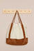 Denim Linen Textured Hand Shoulder Bag for Women Tote Bag Casual Daily Bag Large Capacity,C-3 Light Brown - Ivory