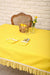 Romantic Ruffle Lace-Trim Tablecloth Cotton Blend Washable Large Tablecloth 63x87 Inches, Ruffle Edged Tablecloth for Dining Table,M-2B Yellow