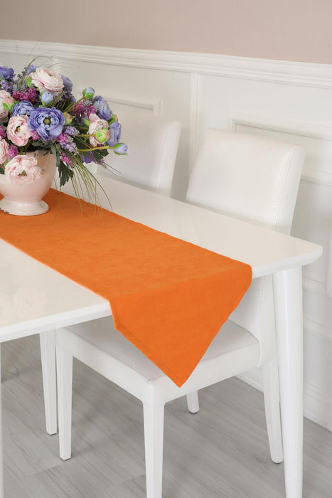 Knit Fabric Table Runner 12 x 36 inches (30 x 90 cm) Machine Washable Table Cloth for Home Kitchen Decorations Wedding,R-13 Orange