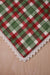 Christmas Table Runner with Lace Embroidery Table Cloth for Home Kitchen Decorations Wedding, Parties, BBQs, Everyday,R-38K Plaid Pattern 3 - Dark Maroon