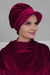 Super Soft Velvet Newsboy Visor Cap for Women, Elegant Comfortable Plain Turban Visor Cap for Daily Use, Chic Velvet Chemo Headwear,B-30K Maroon