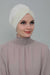 Velvet Maharajah-Style Instant Turban Hijab for Women, Elegant Pre-Tied Velvet Headwrap, Luxurious Lightweight Modest Hijab Headwear,B-4K Ivory