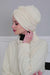 Super Soft Fleece Instant Turban Hijab for Women, Elegant Winter Fashion Hijab Turban, Warm Pre-Tied Headwrap, Comfortable Chemo Bonnet,B-4P Ivory