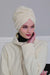 Super Soft Fleece Instant Turban Hijab for Women, Elegant Winter Fashion Hijab Turban, Warm Pre-Tied Headwrap, Comfortable Chemo Bonnet,B-4P Ivory