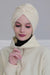 Super Soft Fleece Instant Turban Hijab for Women, Elegant Winter Fashion Hijab Turban, Warm Pre-Tied Headwrap, Comfortable Chemo Bonnet,B-4P Ivory