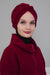 Super Soft Fleece Instant Turban Hijab for Women, Elegant Winter Fashion Hijab Turban, Warm Pre-Tied Headwrap, Comfortable Chemo Bonnet,B-4P Maroon