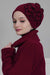 Elegant Rose Embellished Instant Turban for Women, Floral Soft Instant Turban with a Huge Handmade Rose Figure, Winter Instant Turban,B-61 Maroon