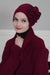 Elegant Rose Embellished Instant Turban for Women, Floral Soft Instant Turban with a Huge Handmade Rose Figure, Winter Instant Turban,B-61 Maroon