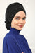 Two Colors Instant Turban Lightweight Chiffon and Sequined Scarf Head Turbans For Women Headwear Stylish Elegant Design,HT-47P Black