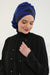 Two Colors Instant Turban Lightweight Chiffon and Sequined Scarf Head Turbans For Women Headwear Stylish Elegant Design,HT-47P Sax Blue - Black