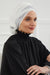 Two Colors Instant Turban Lightweight Chiffon and Sequined Scarf Head Turbans For Women Headwear Stylish Elegant Design,HT-47P Off-White - Silver