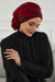 Two Colors Instant Turban Lightweight Chiffon and Sequined Scarf Head Turbans For Women Headwear Stylish Elegant Design,HT-47P Maroon - Black