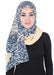 Shawl for Women Chiffon Modesty Instant Turban Cap Hat Head Wrap Ready to Wear Scarf High Quality Chiffon Hijab,PS-11D Navy Blue - Yellow