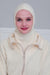 Premium Soft Fleece Instant Turban Bonnet for Women, Head and Neck Full Coverage Hijab Head Wear, Soft & Comfortable Modest Head Wrap,TB-1P Ivory