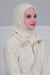 Premium Soft Fleece Instant Turban Bonnet for Women, Head and Neck Full Coverage Hijab Head Wear, Soft & Comfortable Modest Head Wrap,TB-1P Ivory