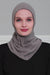 Premium Soft Fleece Instant Turban Bonnet for Women, Head and Neck Full Coverage Hijab Head Wear, Soft & Comfortable Modest Head Wrap,TB-1P Grey