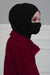 Instant Turban Fleece Lightweight Inner Bonnet Ninja Cap, Slip on Hijab, Balaclava Wind-Resistant Face Mask,TB-2P Black