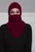 Instant Turban Fleece Lightweight Inner Bonnet Ninja Cap, Slip on Hijab, Balaclava Wind-Resistant Face Mask,TB-2P Maroon