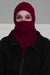 Instant Turban Fleece Lightweight Inner Bonnet Ninja Cap, Slip on Hijab, Balaclava Wind-Resistant Face Mask,TB-2P Maroon