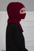 Instant Turban Fleece Lightweight Inner Bonnet Ninja Cap, Slip on Hijab, Balaclava Wind-Resistant Face Mask,TB-2P Maroon