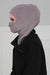 Instant Turban Fleece Lightweight Inner Bonnet Ninja Cap, Slip on Hijab, Balaclava Wind-Resistant Face Mask,TB-2P Grey