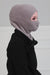 Instant Turban Fleece Lightweight Inner Bonnet Ninja Cap, Slip on Hijab, Balaclava Wind-Resistant Face Mask,TB-2P Grey