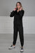 Chic Hooded Tracksuit with Pockets, Velvet Women Tracksuit Pyjamas, One-size-fits-all Casual Velour Sweatsuit for Women,TK-2 Black