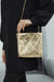 Pearly Handle Stylish Faux Leather Handbag for Women,CE-6 Gold