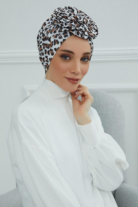 Fashionable High Quality Instant Turban Scarf Head Wrap made from Combed Cotton, Chemo Headwear with Beautiful Rose Patterns,B-21YD Wild Elegance