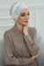 Instant Turban Cotton Scarf Head Wrap with Chiffon Headband, Lightweight Multicolor Headwear Bonnet Cap with Various Pattern Options,B-24YD Spring Awakening - White